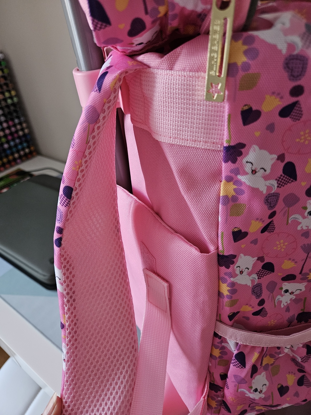 3pc Girls Rolling Backpack Set - Flip Sequin Cat School Bag, Lunch Box & Pencil - Picture 7 of 17